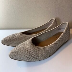 Seychelles 8.5M Beige Nesta Woven Ballet Flat Memory Foam Pointed Toe Officewear